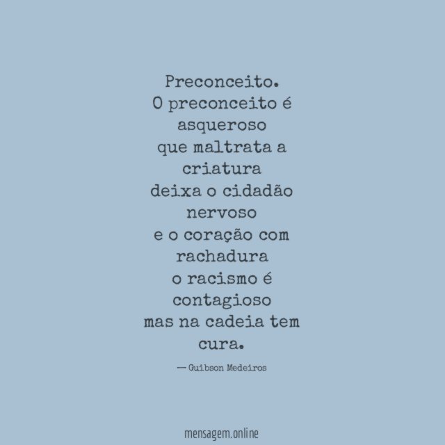 Preconceito.
