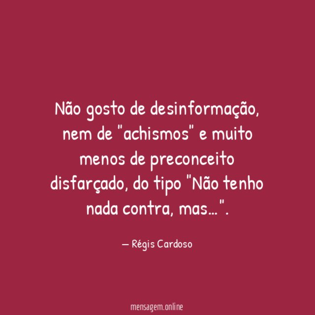 Não gosto de desinformação
