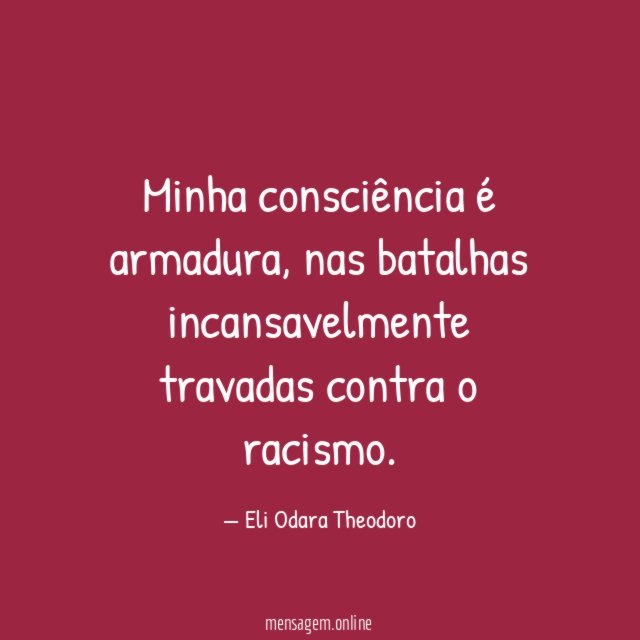 Minha consciência é armadura