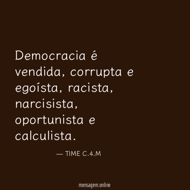 Democracia é vendida