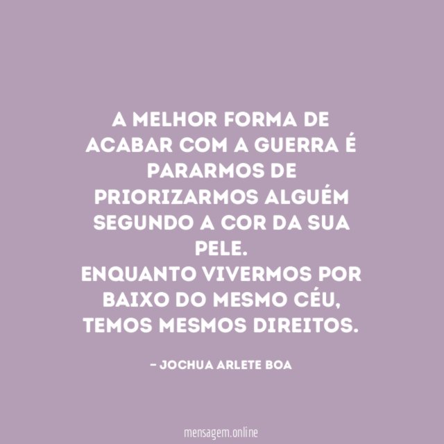 A melhor forma de acabar com a guerra