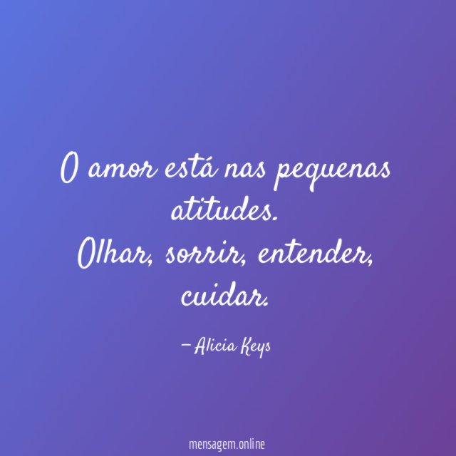 O amor está nas pequenas atitudes
