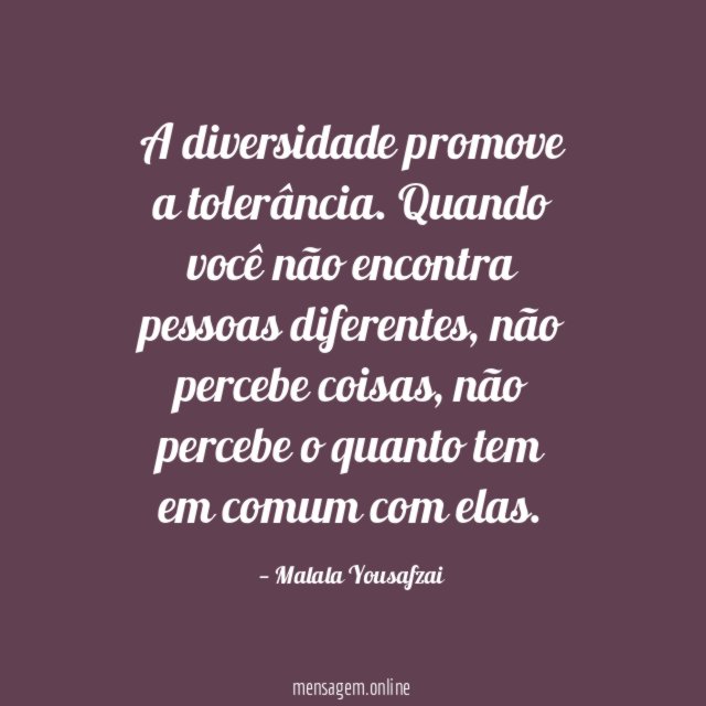 A diversidade promove a tolerância