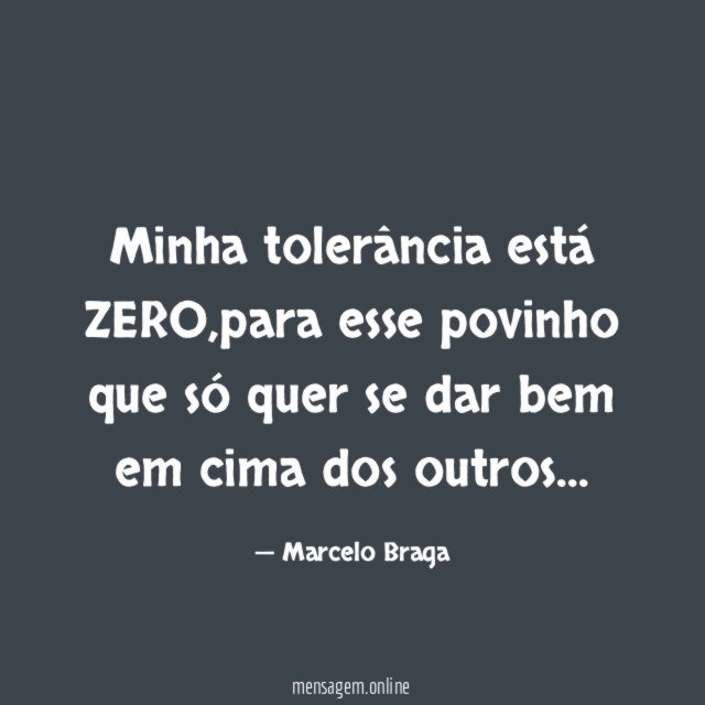 Minha tolerância está ZERO