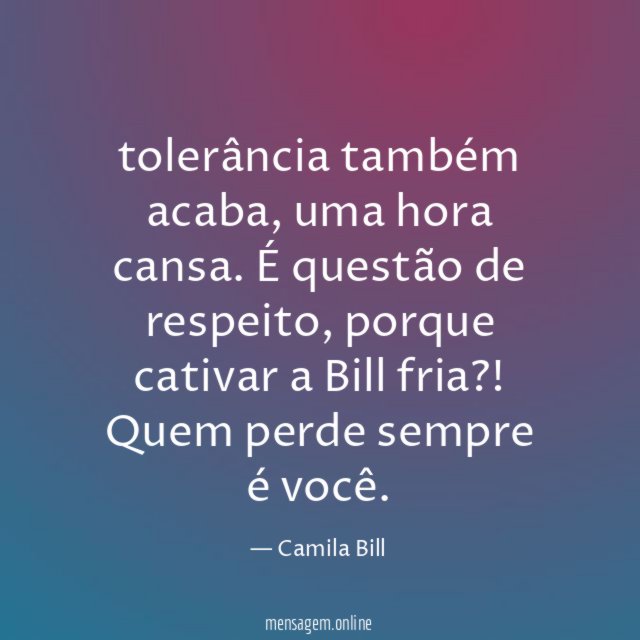 tolerância também acaba
