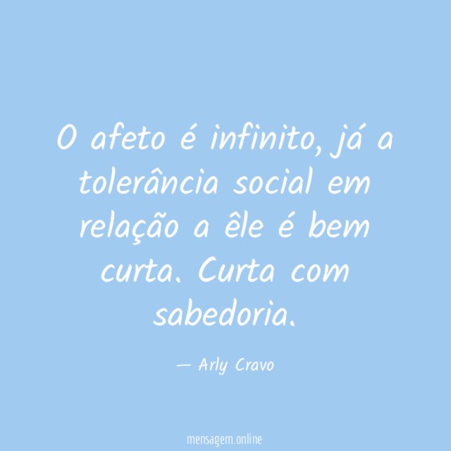 O afeto é infinito