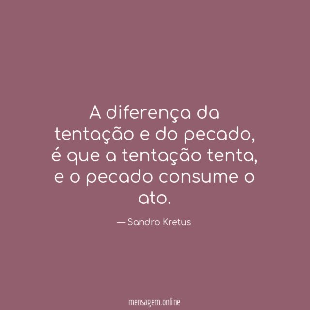A diferença da tentação e do pecado