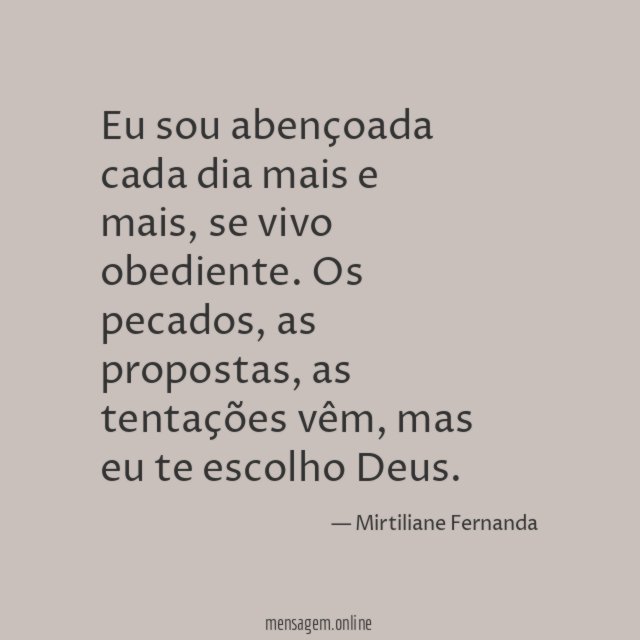 Eu sou abençoada cada dia mais e mais