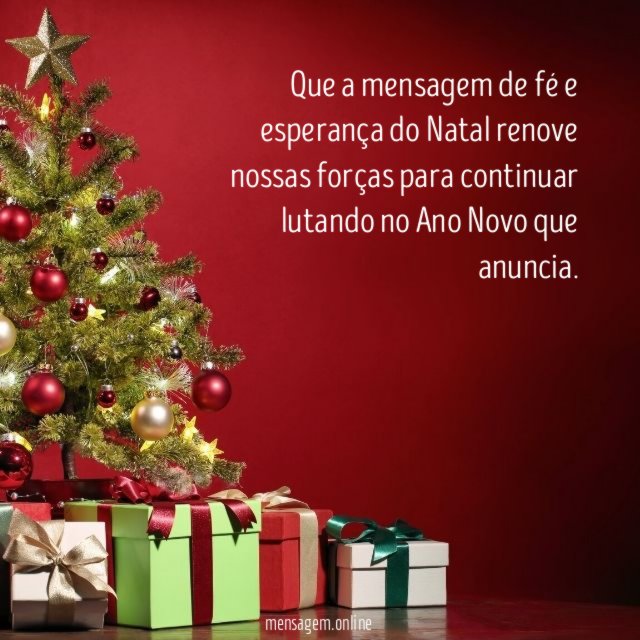 Que a mensagem de fé e esperança do