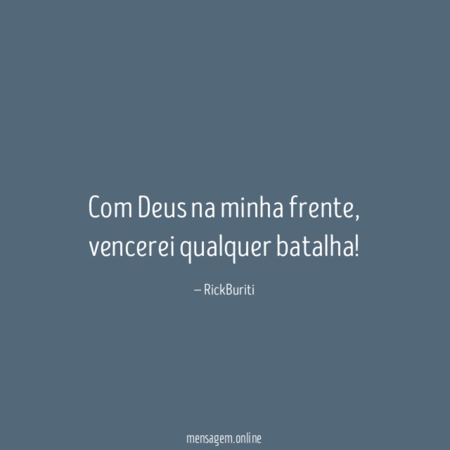 Com Deus na minha frente