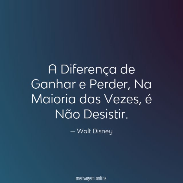 A Diferença de Ganhar e Perder