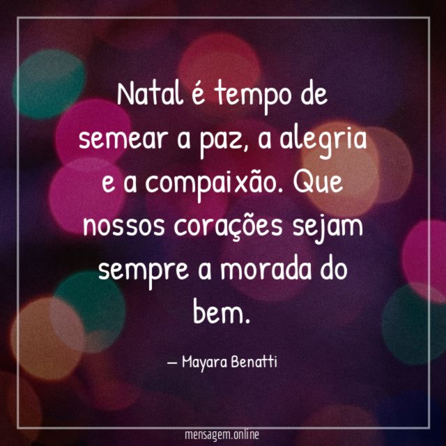 Natal é tempo de semear a paz