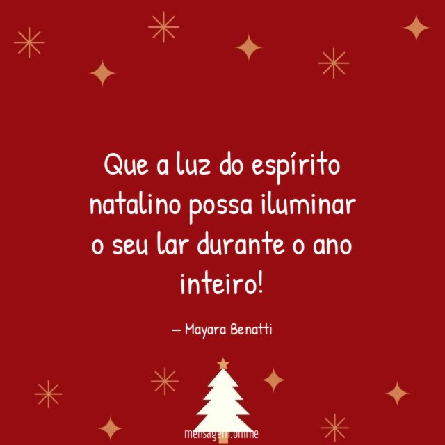 Que a luz do espírito natalino possa iluminar