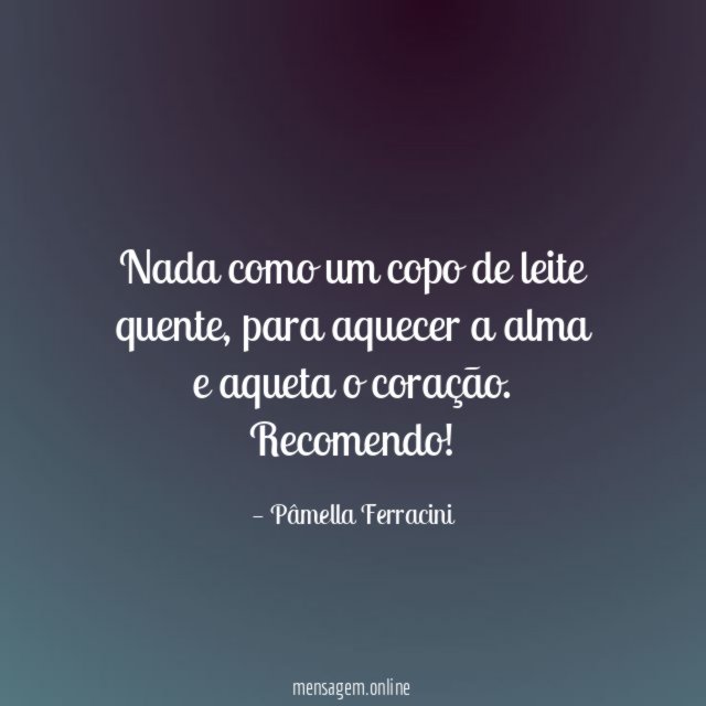 Nada como um copo de leite quente