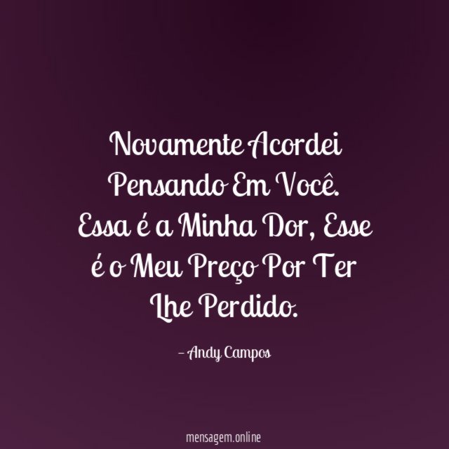 Novamente Acordei Pensando Em Você