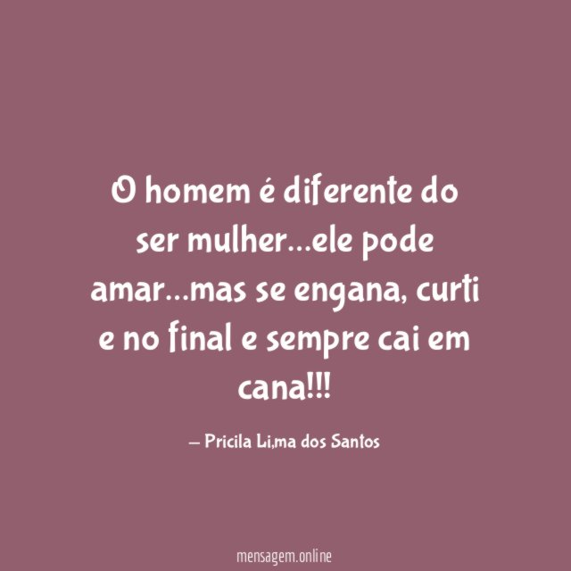 O homem é diferente do ser mulher