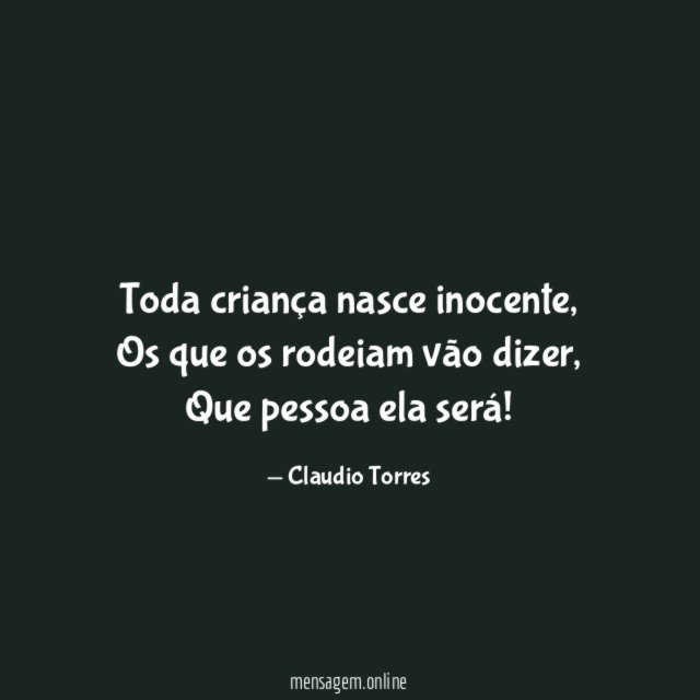 Toda criança nasce inocente