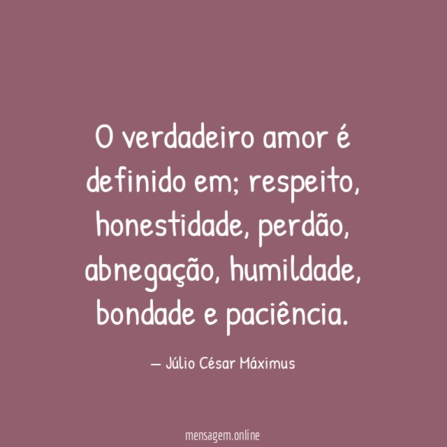 O verdadeiro amor é definido em