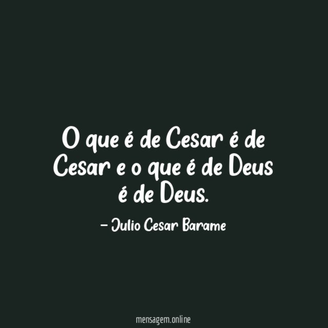 O que é de Cesar é de Cesar