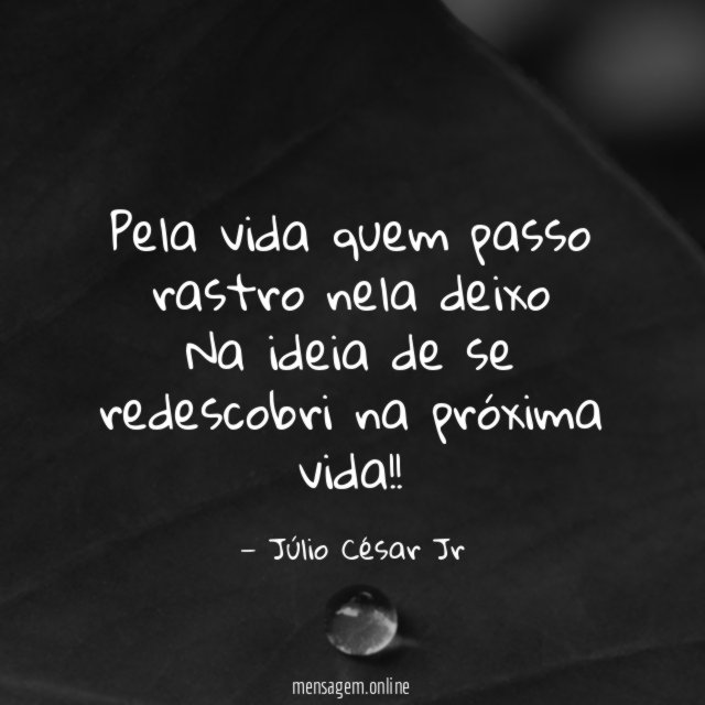 Pela vida quem passo rastro nela deixo Na ideia