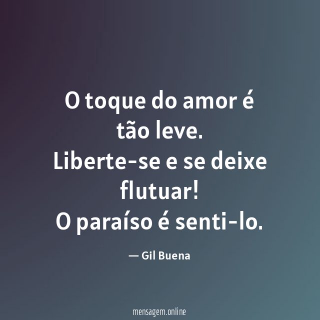 O toque do amor é tão leve