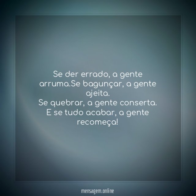 Se der errado