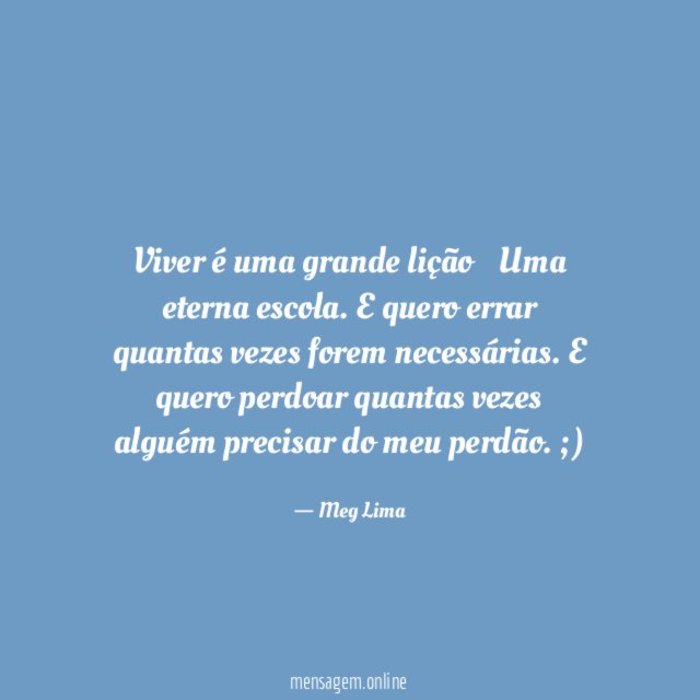 Viver é uma grande lição
