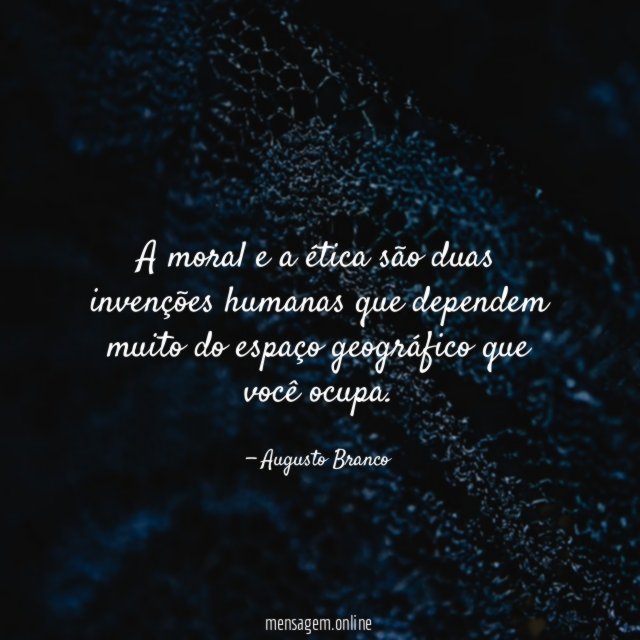 A moral e a ética são duas invenções