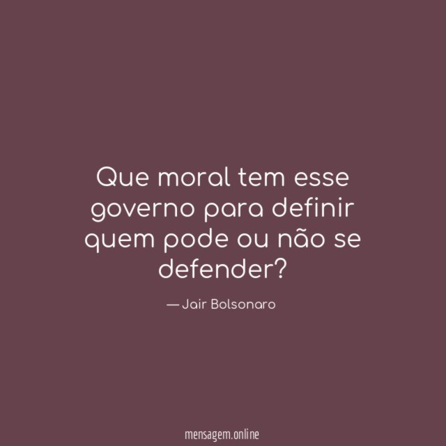 Que moral tem esse governo para definir quem
