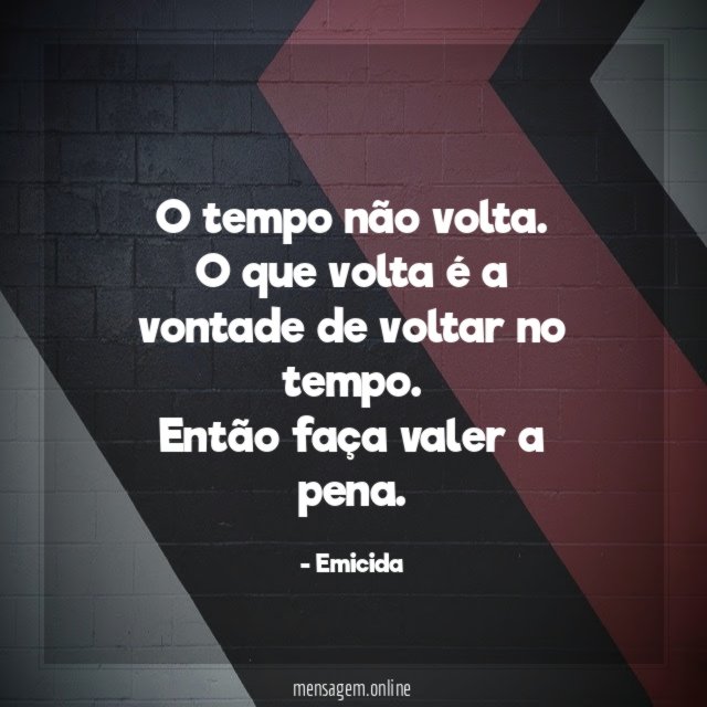 O tempo não volta