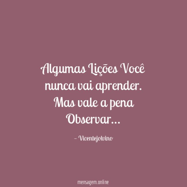 Algumas Lições Você nunca vai aprender