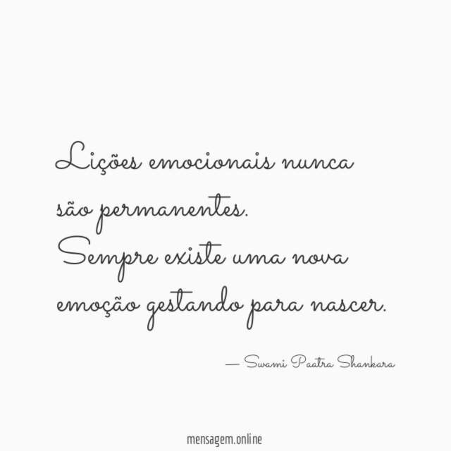 Lições emocionais nunca são permanentes