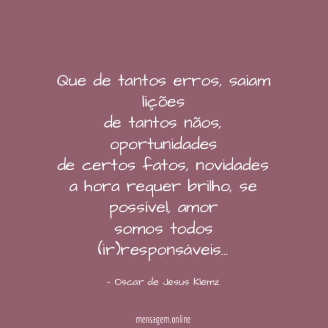Que de tantos erros