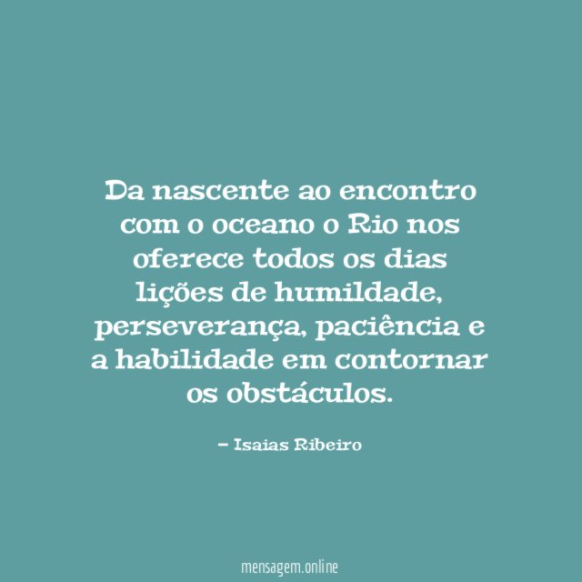 Da nascente ao encontro com o oceano