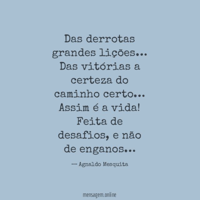 Das derrotas grandes lições