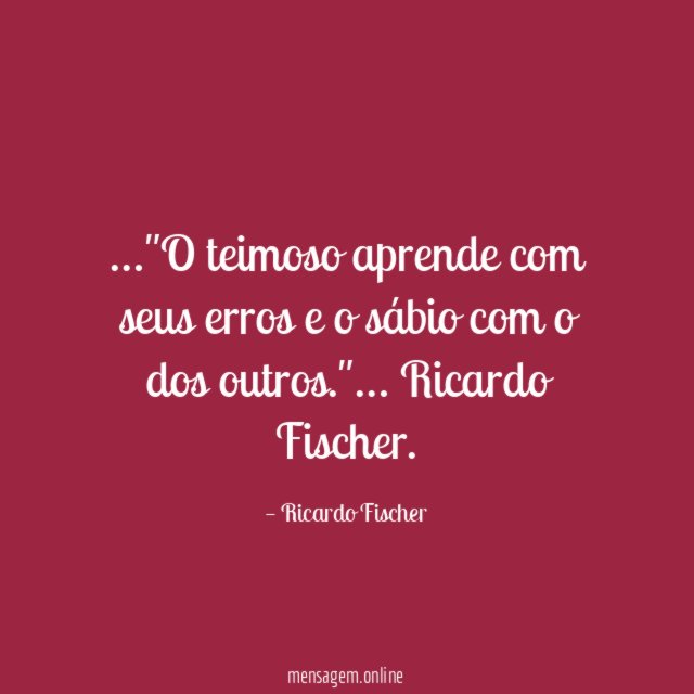 O teimoso aprende com seus erros