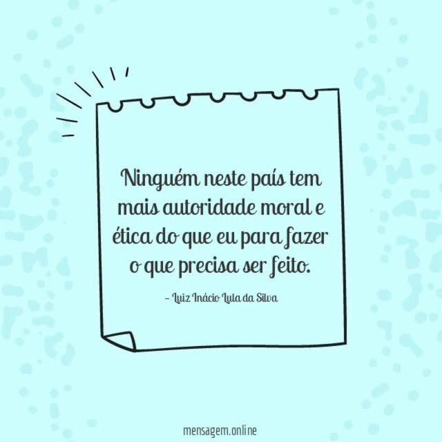 Ninguém neste país tem mais autoridade moral