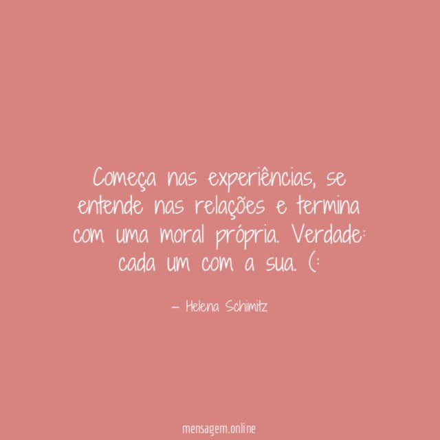 Começa nas experiências