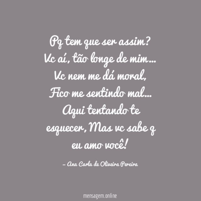Pq tem que ser assim