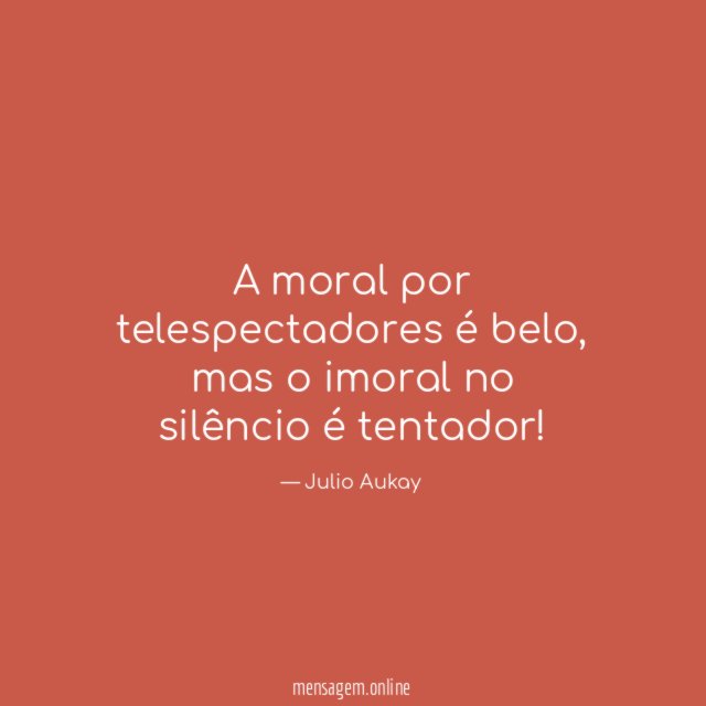 A moral por telespectadores é belo