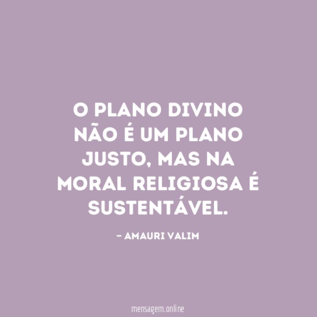 O plano divino não é um plano justo