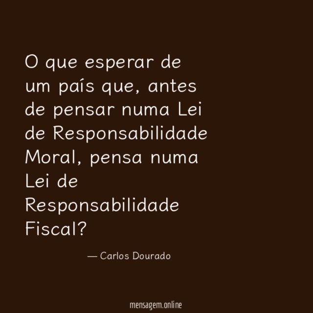 O que esperar de um país que