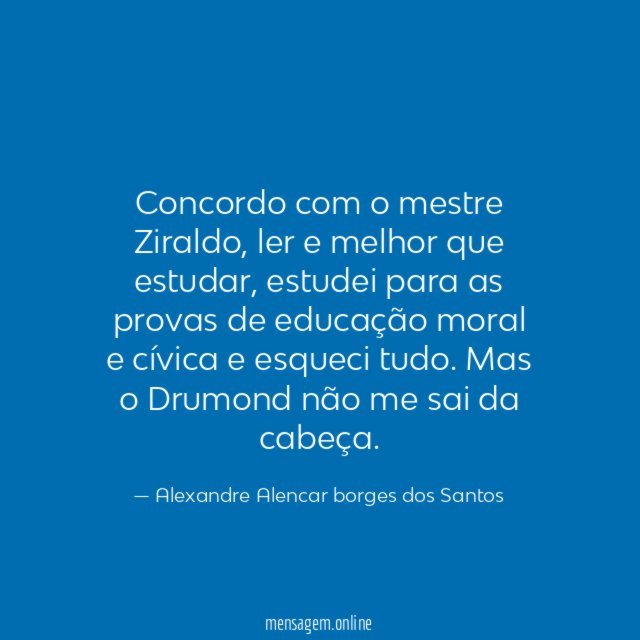 Concordo com o mestre Ziraldo