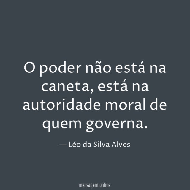 O poder não está na caneta