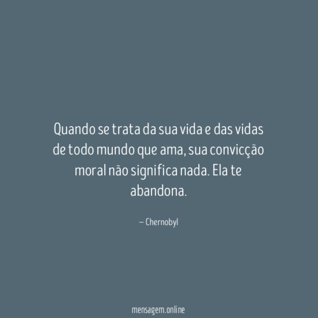 Quando se trata da sua vida e das