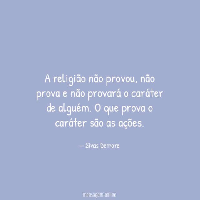 A religião não provou