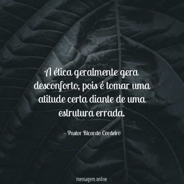 A ética geralmente gera desconforto