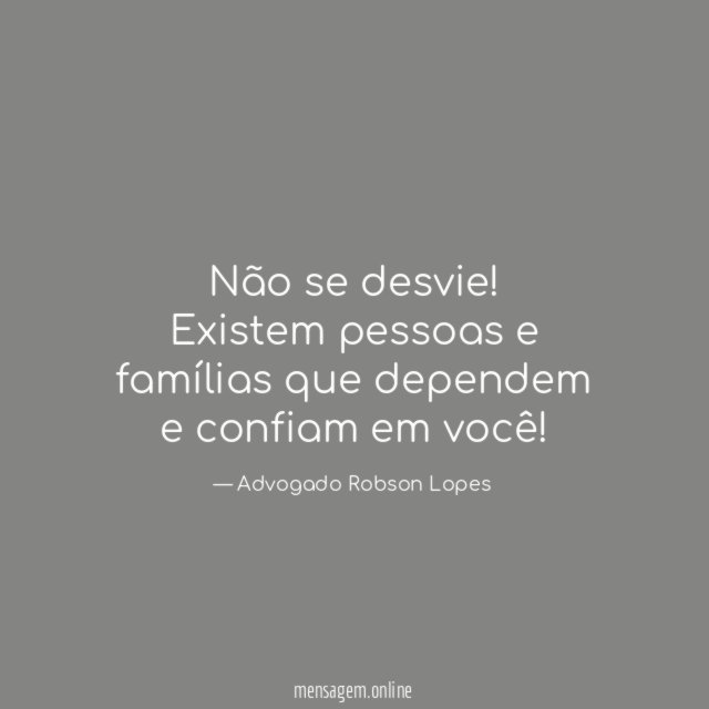 Não se desvie