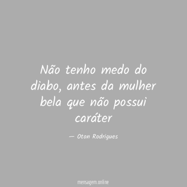 Não tenho medo do diabo