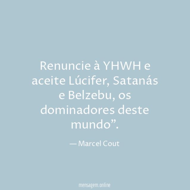Renuncie à YHWH e aceite Lúcifer
